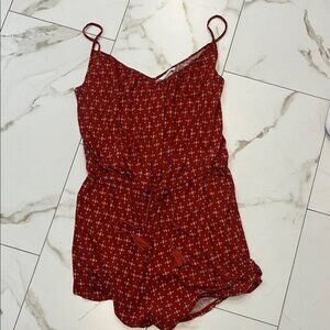 H&M Red Jumpsuit with White Pattern